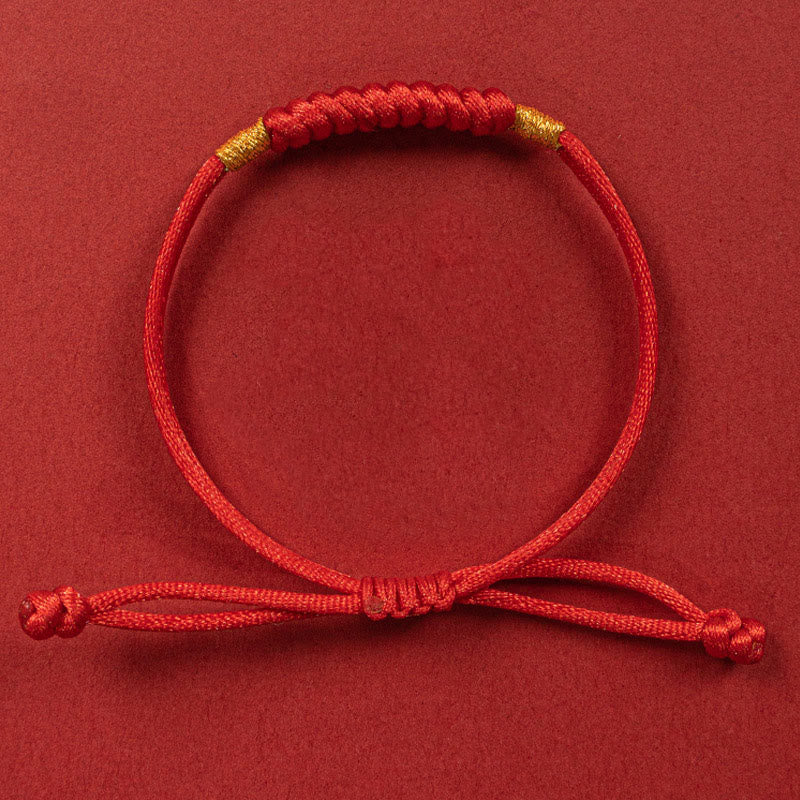 Handmade Braided Red String Happy Knot Flat Knot Colorful Rope Bracelet
