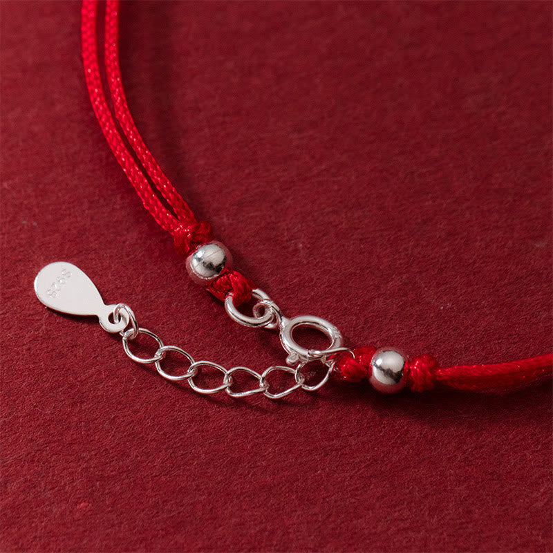 925 Sterling Silver Hollow Copper Coin Luck String Bracelet