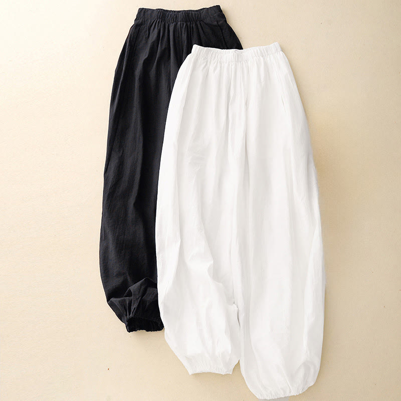 Casual Simple Design Women's Harem Pants With Pockets