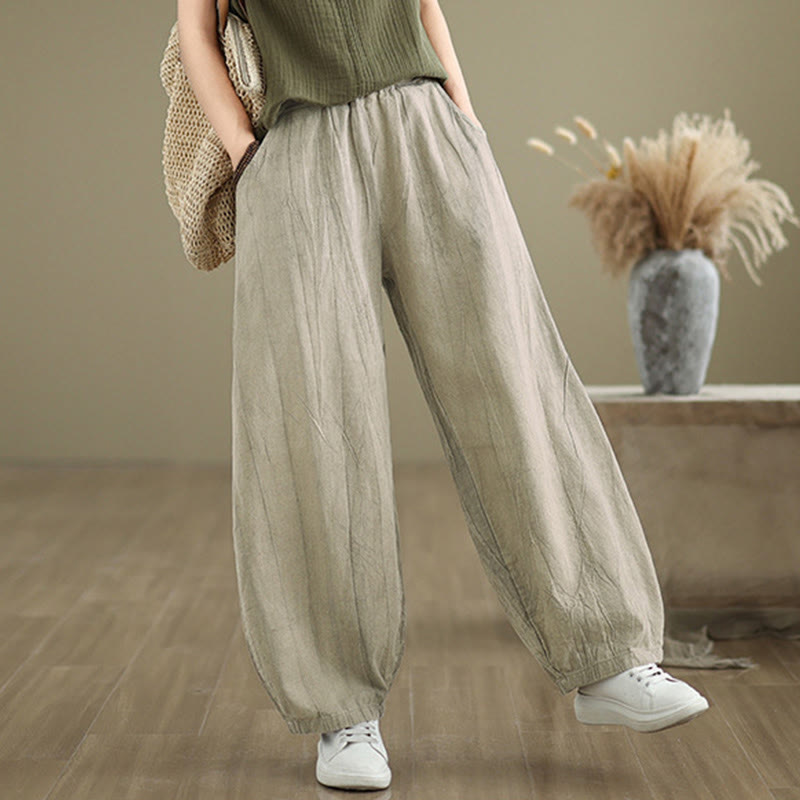 Casual Plain Women's Harem Pants With Pockets
