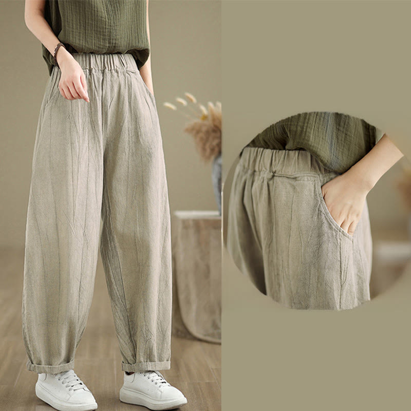 Casual Plain Women's Harem Pants With Pockets