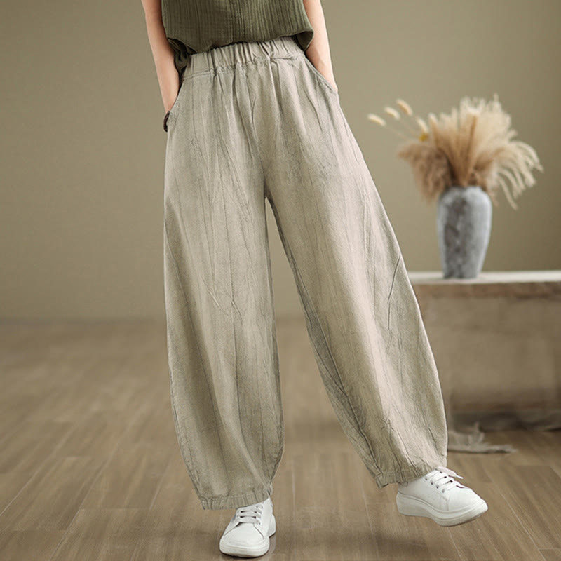 Casual Plain Women's Harem Pants With Pockets