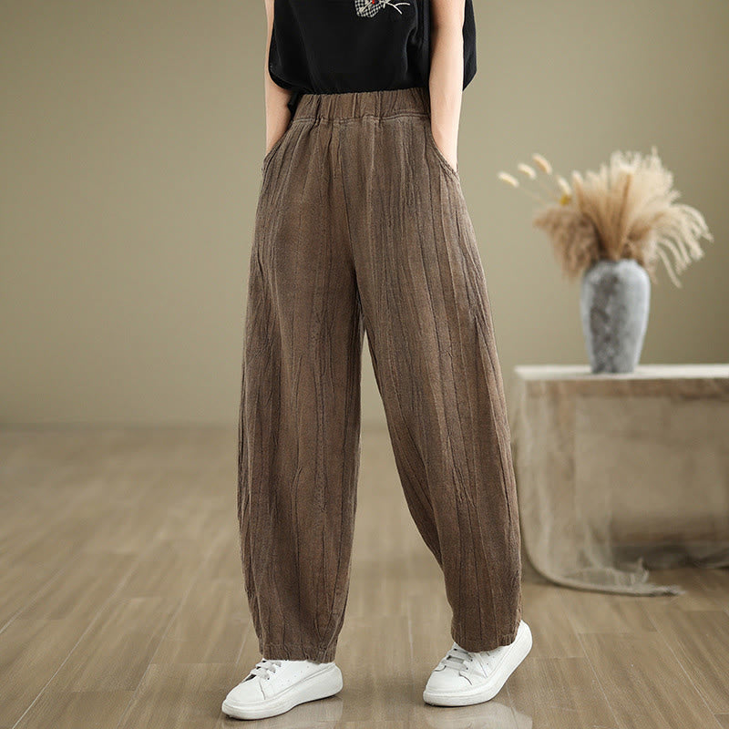 Casual Plain Women's Harem Pants With Pockets