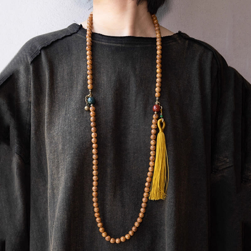 108 Mala Beads Bodhi Seed Wisdom Peace Tassel Bracelet