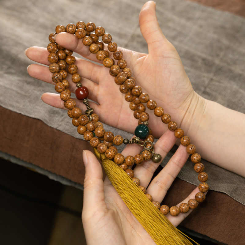108 Mala Beads Bodhi Seed Wisdom Peace Tassel Bracelet