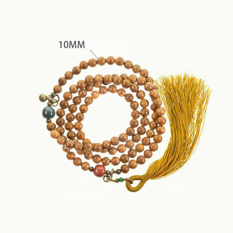 108 Mala Beads Bodhi Seed Wisdom Peace Tassel Bracelet