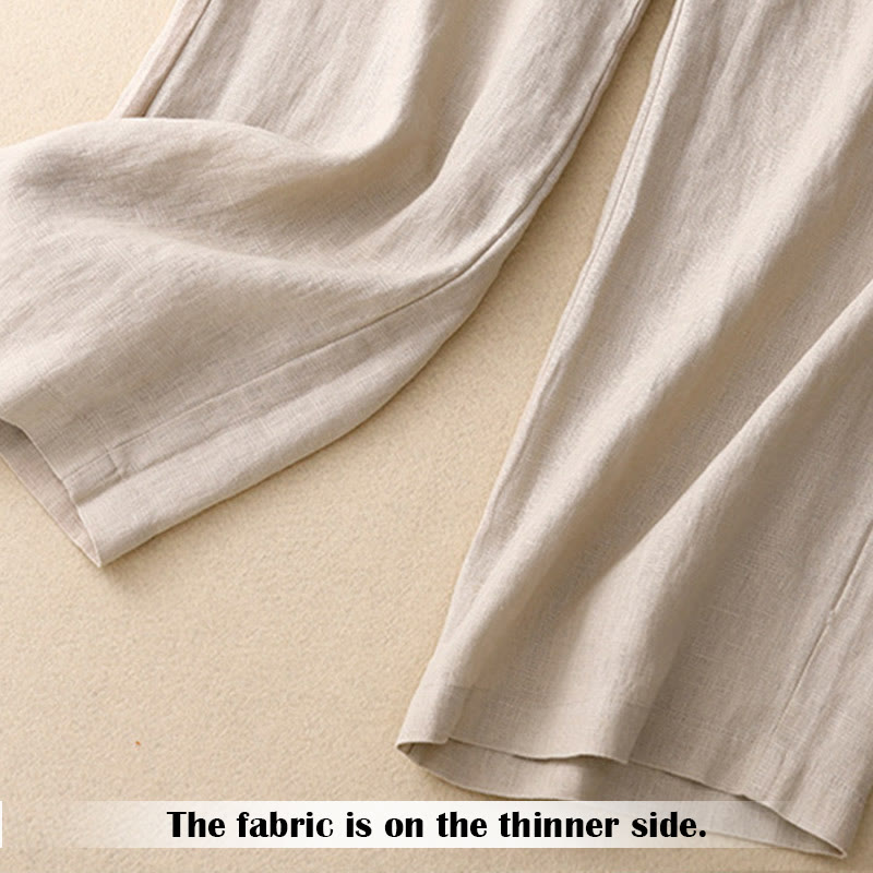 Summer Casual Simple Zipper Design Women's Wide Leg Pants With Pockets