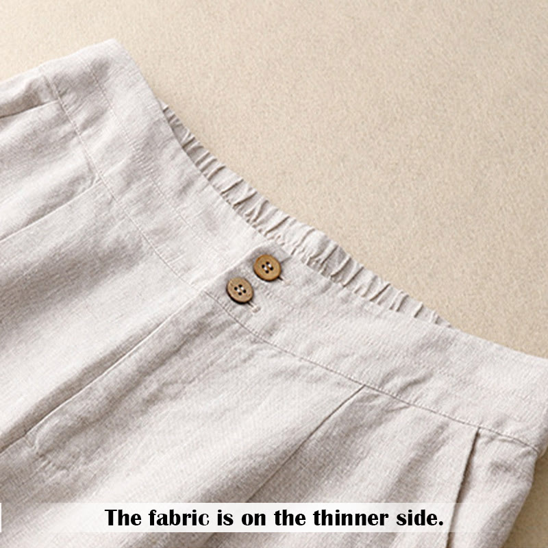 Summer Casual Simple Zipper Design Women's Wide Leg Pants With Pockets
