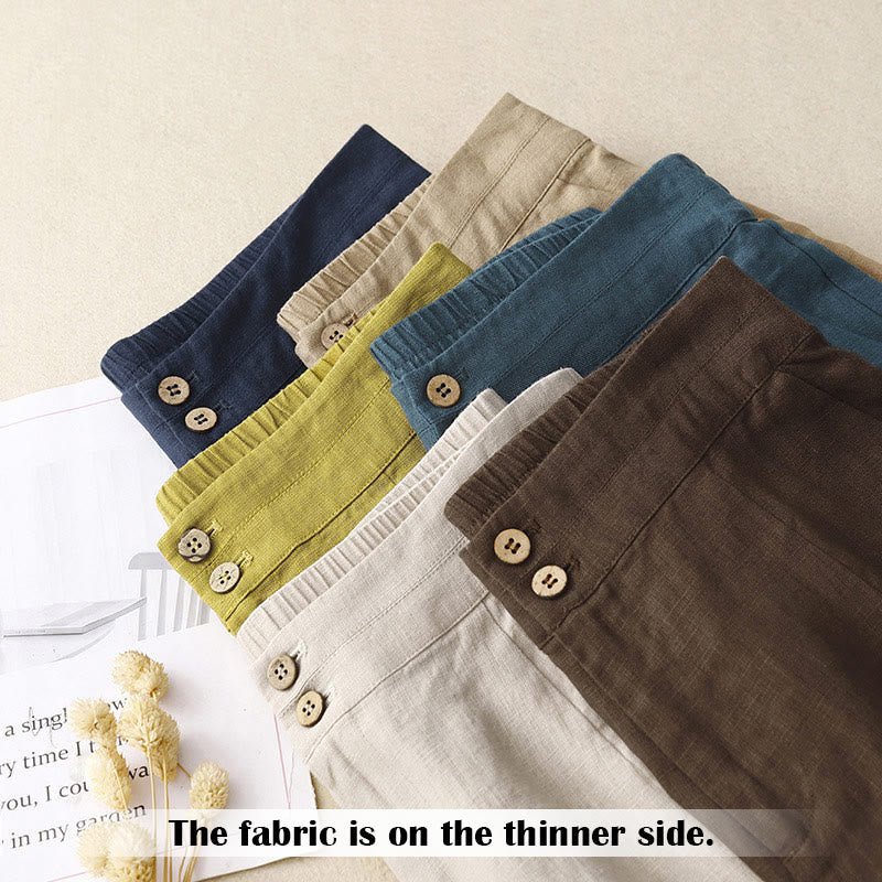 Summer Casual Simple Zipper Design Women's Wide Leg Pants With Pockets