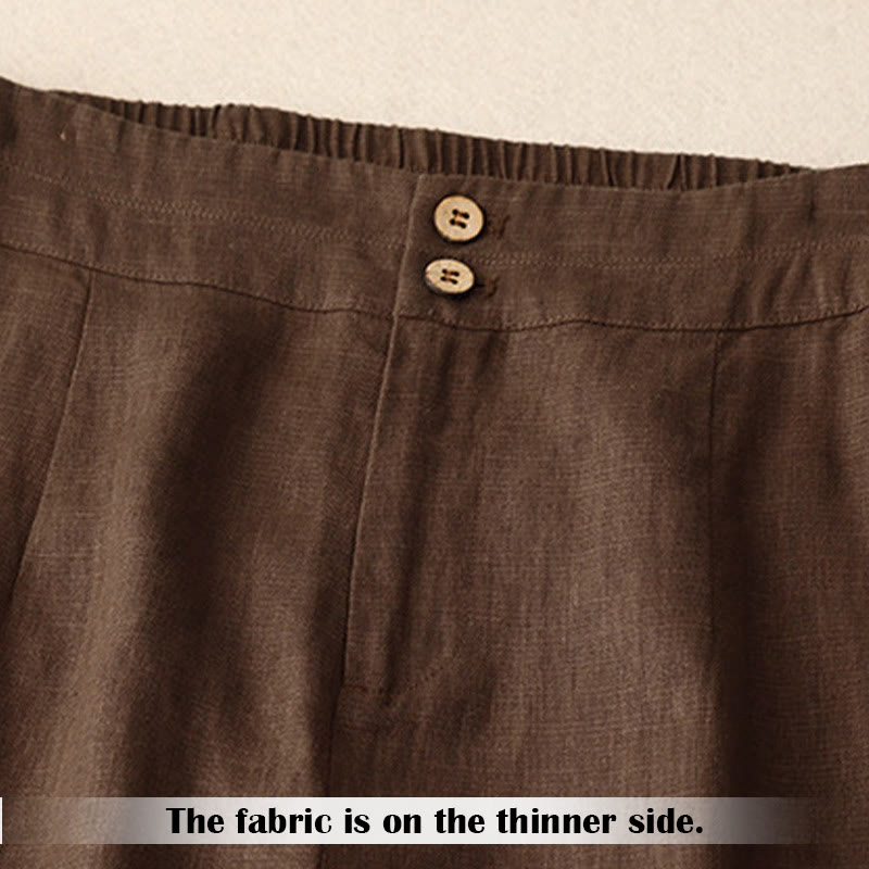 Summer Casual Simple Zipper Design Women's Wide Leg Pants With Pockets