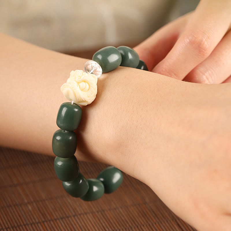 Bodhi Seed Om Mani Padme Hum Lion Head Peace Bracelet
