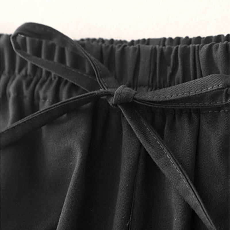 Plain 7-8 Length Women's Harem Cotton Pants With Pockets