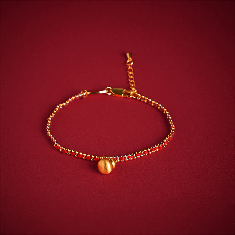 Red String Copper Brass Gourd Strength Wealth Bracelet