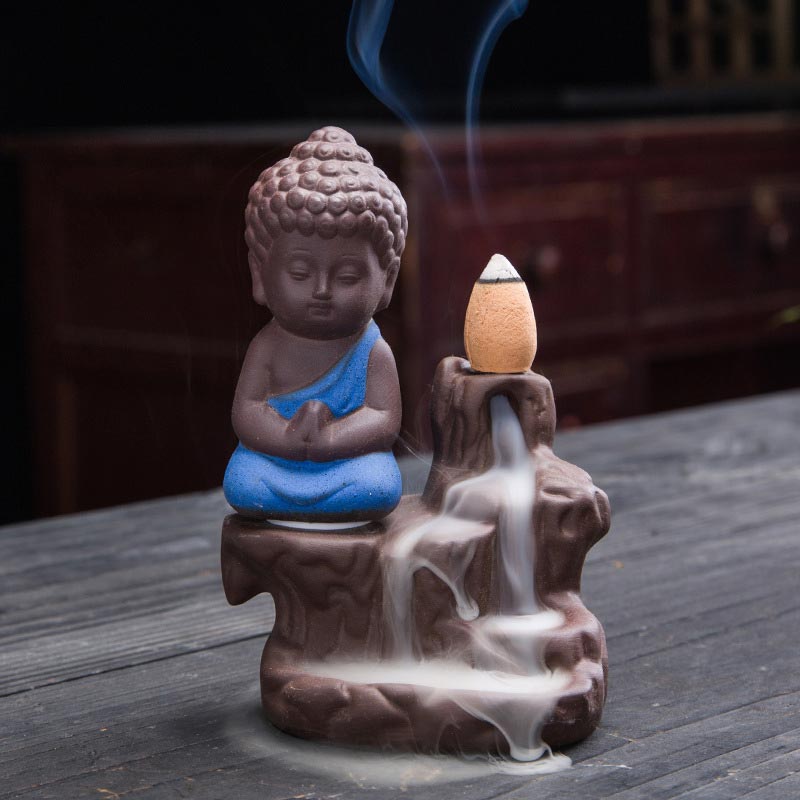 Backflow Smoke Fountain Ceramic Blessing Incense Burner Decoration