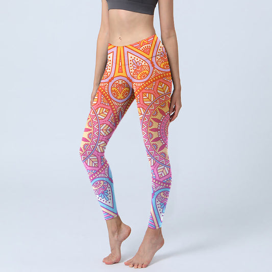 Colorful Mandala Pattern Gym Leggings Women's Yoga Pants
