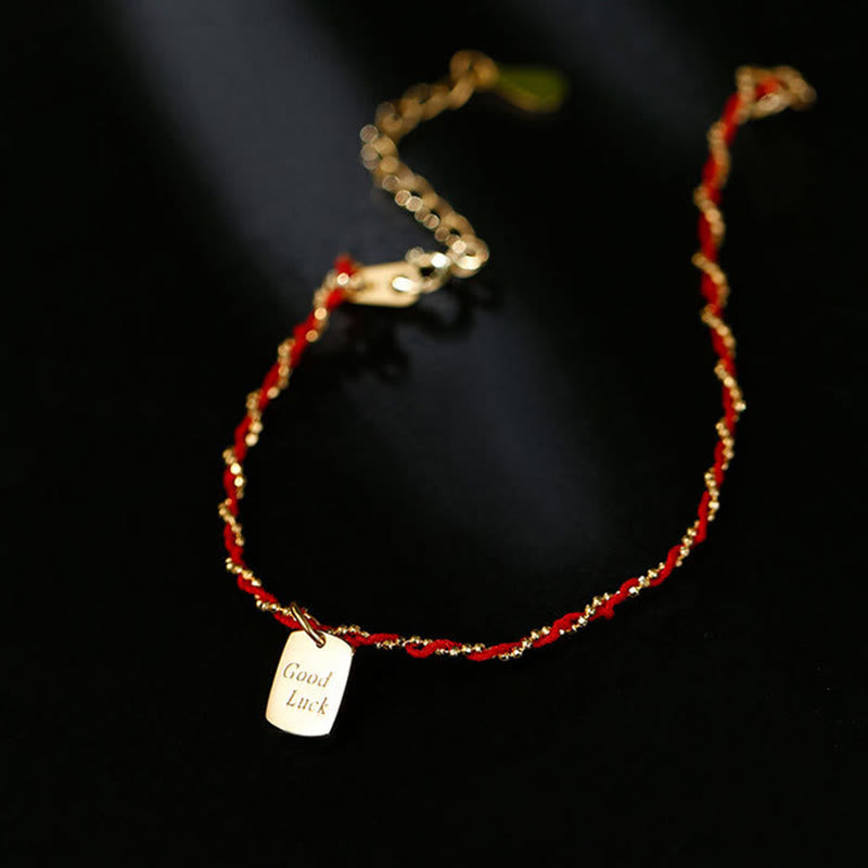 925 Sterling Silver Red String Good Luck Bracelet