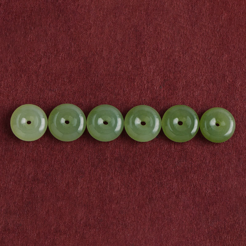 Natural Hetian Jade Peace Buckle String Abundance Bracelet Anklet