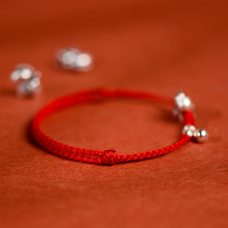 999 Sterling Silver Year Of The Horse 925 Sterling Silver Bell String Luck Child Adult Bracelet Anklet