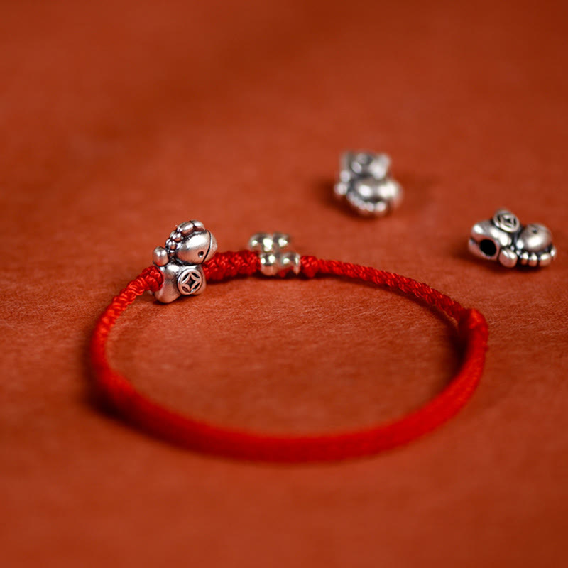 999 Sterling Silver Year Of The Horse 925 Sterling Silver Bell String Luck Child Adult Bracelet Anklet