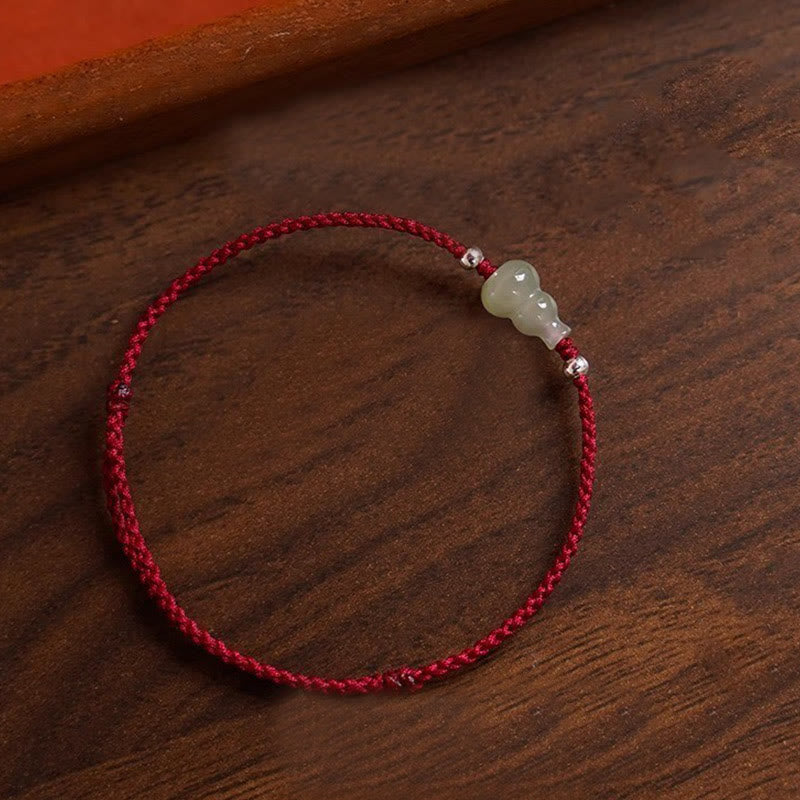 Gourd Hetian Jade Red String Prosperity Bracelet Anklet
