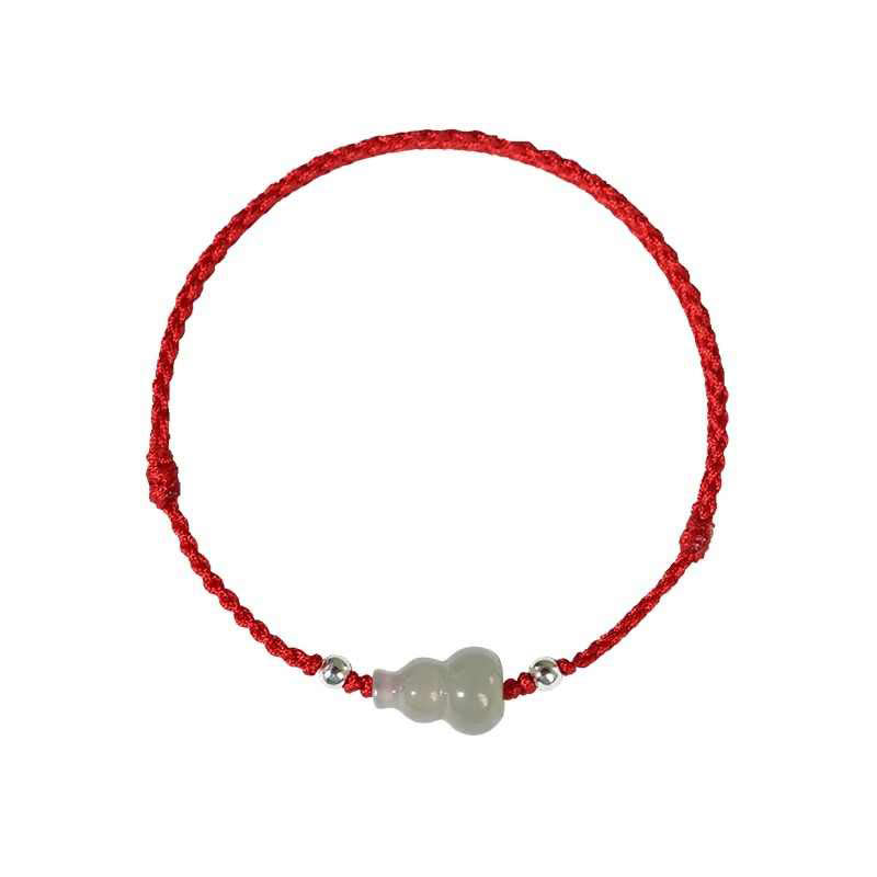 Gourd Hetian Jade Red String Prosperity Bracelet Anklet