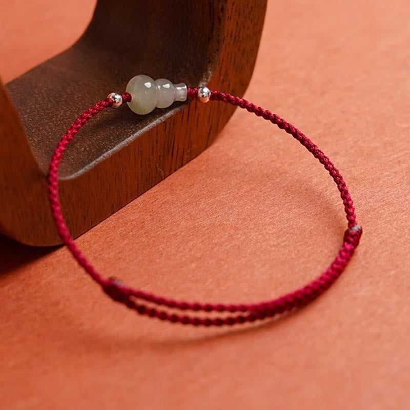 Gourd Hetian Jade Red String Prosperity Bracelet Anklet
