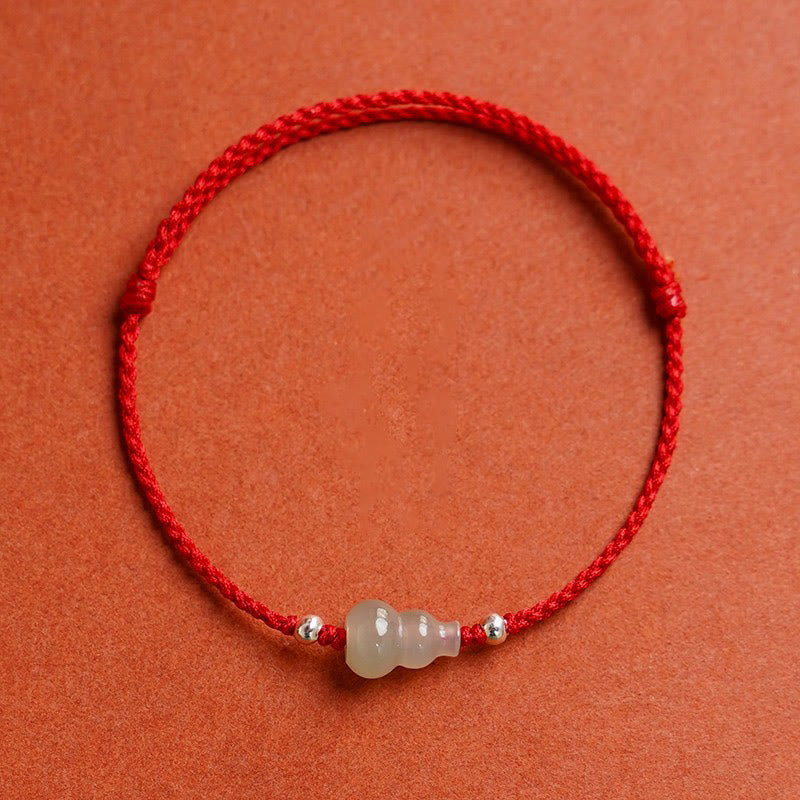 Gourd Hetian Jade Red String Prosperity Bracelet Anklet
