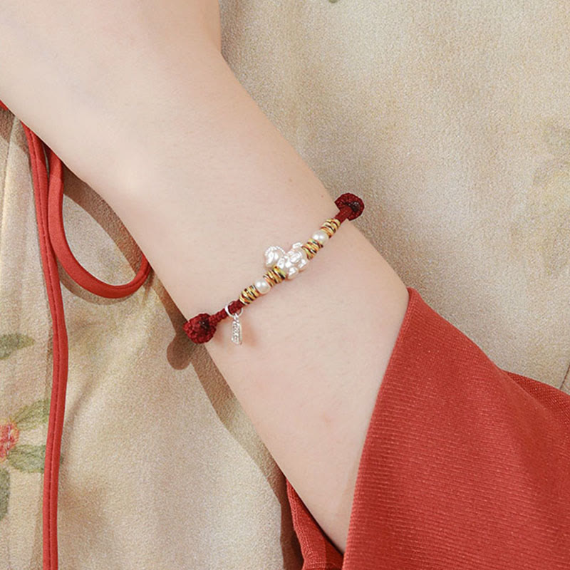 999 Sterling Silver Year Of The Horse Freedom Manually Made String Bracelet
