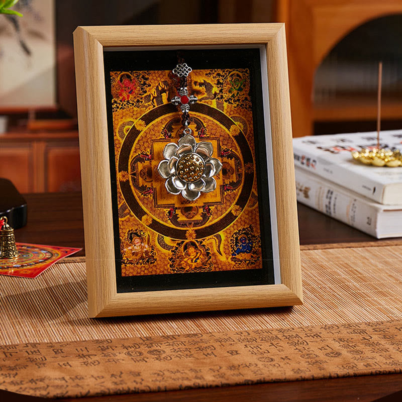 Lotus Golden Ingot Thangka Photo Frame Ornament Home Decor