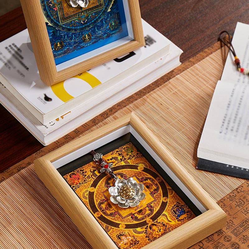 Lotus Golden Ingot Thangka Photo Frame Ornament Home Decor