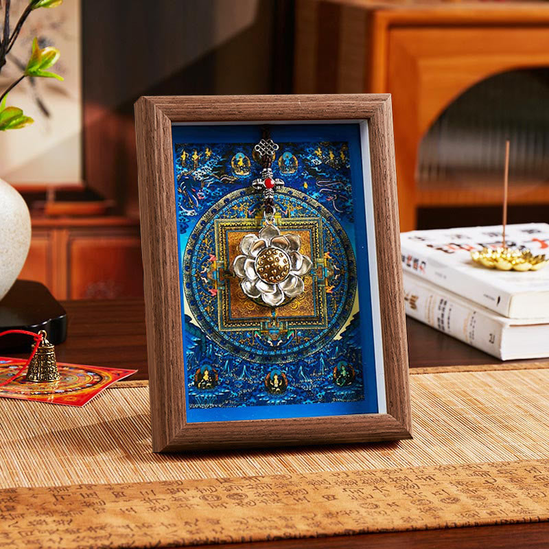 Lotus Golden Ingot Thangka Photo Frame Ornament Home Decor