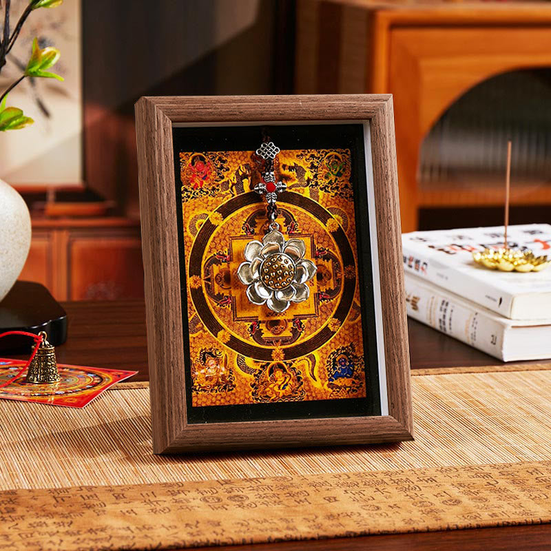 Lotus Golden Ingot Thangka Photo Frame Ornament Home Decor