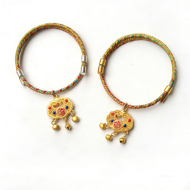 Handmade String Alloy Luck Blessings Adjustable Cats Small Dogs Pet Collar
