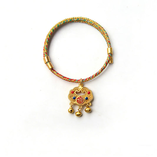 Handmade String Alloy Luck Blessings Adjustable Cats Small Dogs Pet Collar