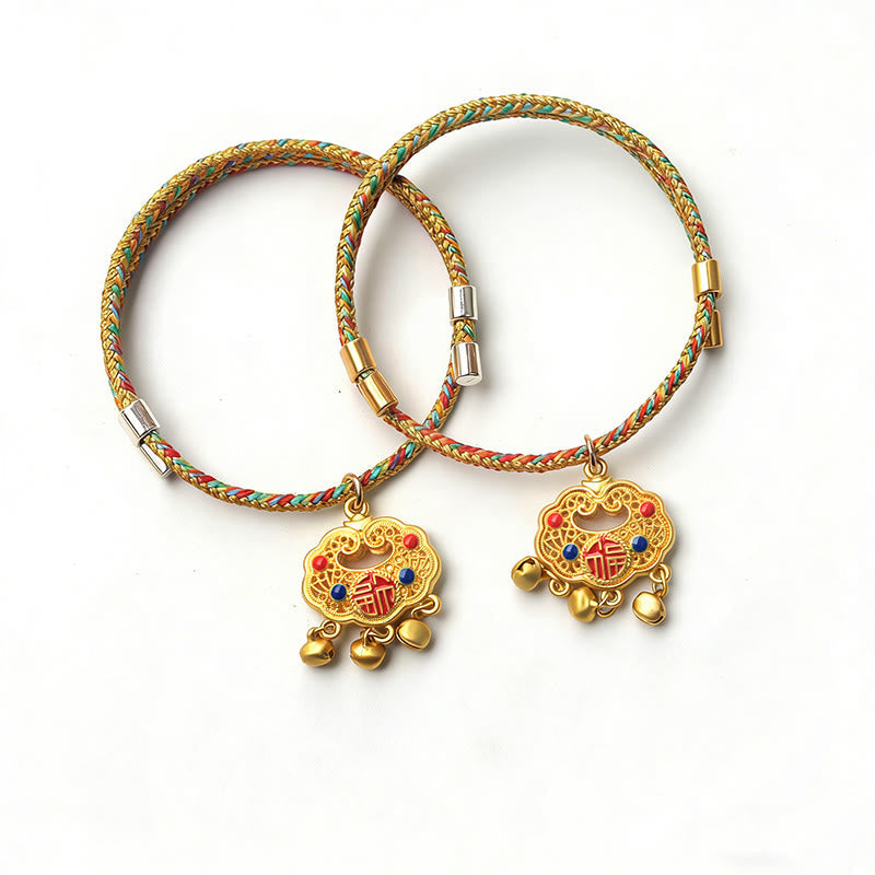 Handmade String Alloy Luck Blessings Adjustable Cats Small Dogs Pet Collar