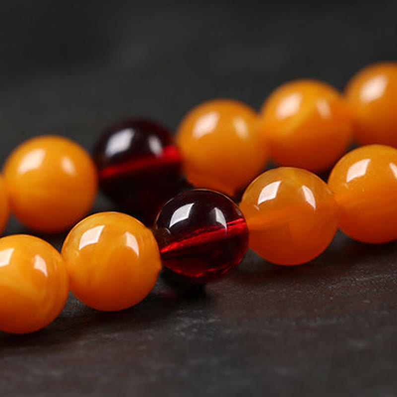 Tibetan Amber Round Bead Mala