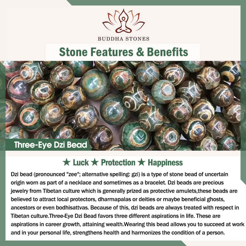 Tibetan 108 Beads Bodhi Seed Three-eyed Dzi Bead Auspiciousness Mala