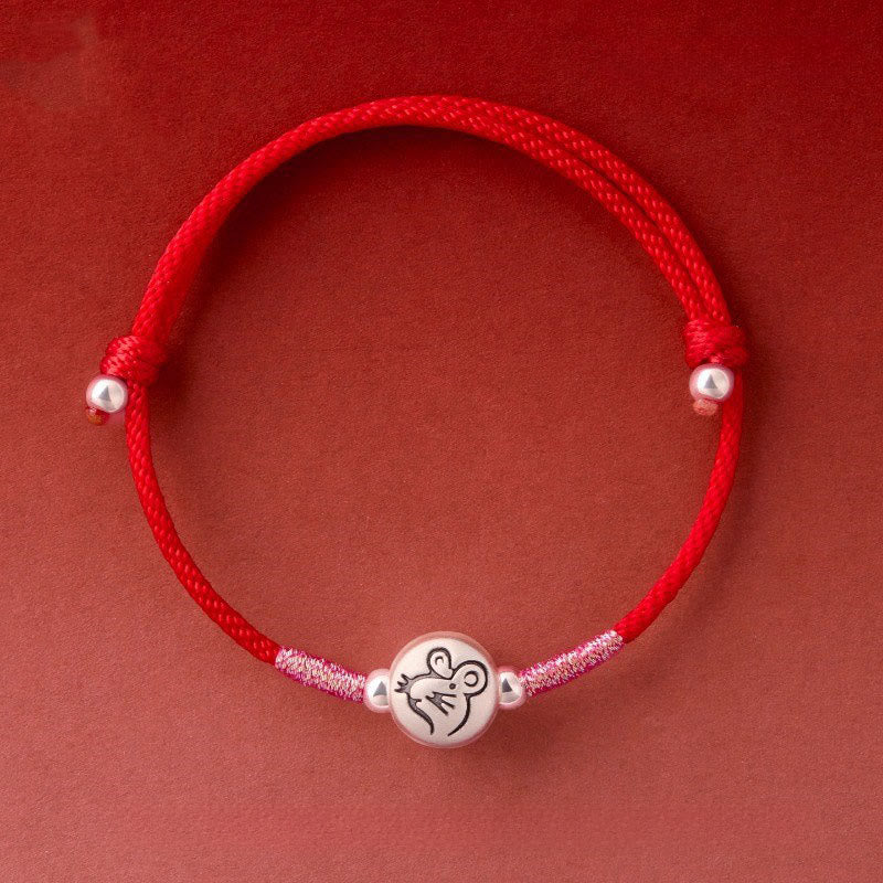 Year of the Horse 999 Sterling Silver Red String Luck Bracelet