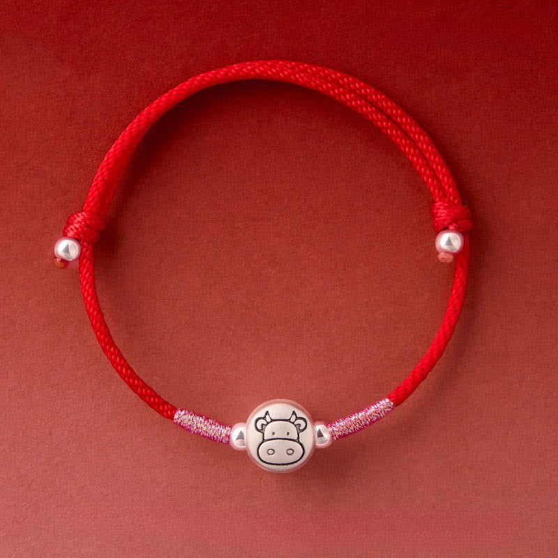 Year of the Horse 999 Sterling Silver Red String Luck Bracelet