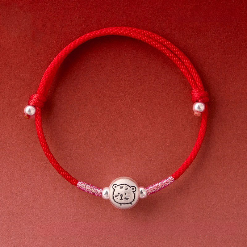 Year of the Horse 999 Sterling Silver Red String Luck Bracelet