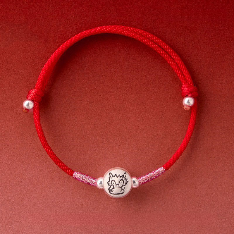 Year of the Horse 999 Sterling Silver Red String Luck Bracelet