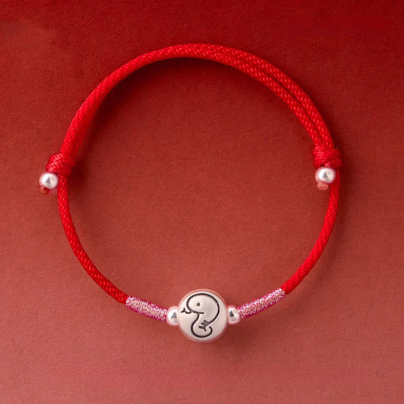 Year of the Horse 999 Sterling Silver Red String Luck Bracelet