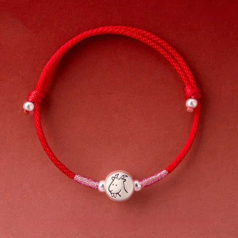 Year of the Horse 999 Sterling Silver Red String Luck Bracelet