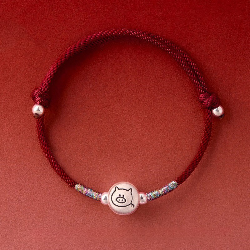 Year of the Horse 999 Sterling Silver Red String Luck Bracelet