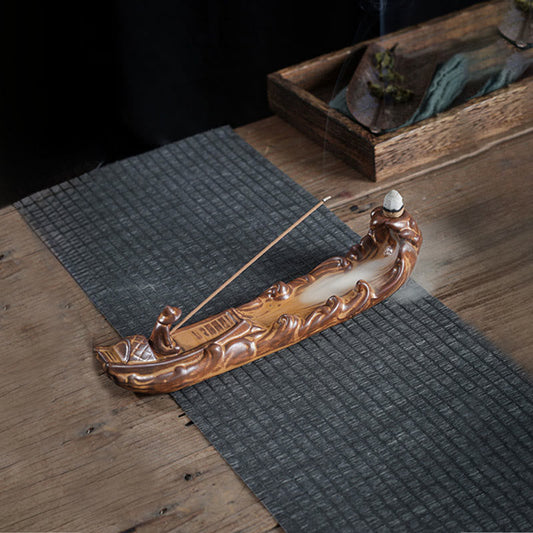 Small Boat Cicada Home Decoration Incense Burner
