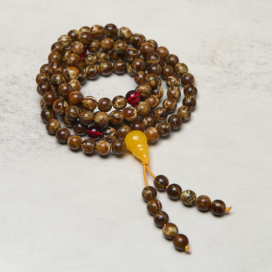 108 Beads Multicolored Amber Gourd Charm Mala
