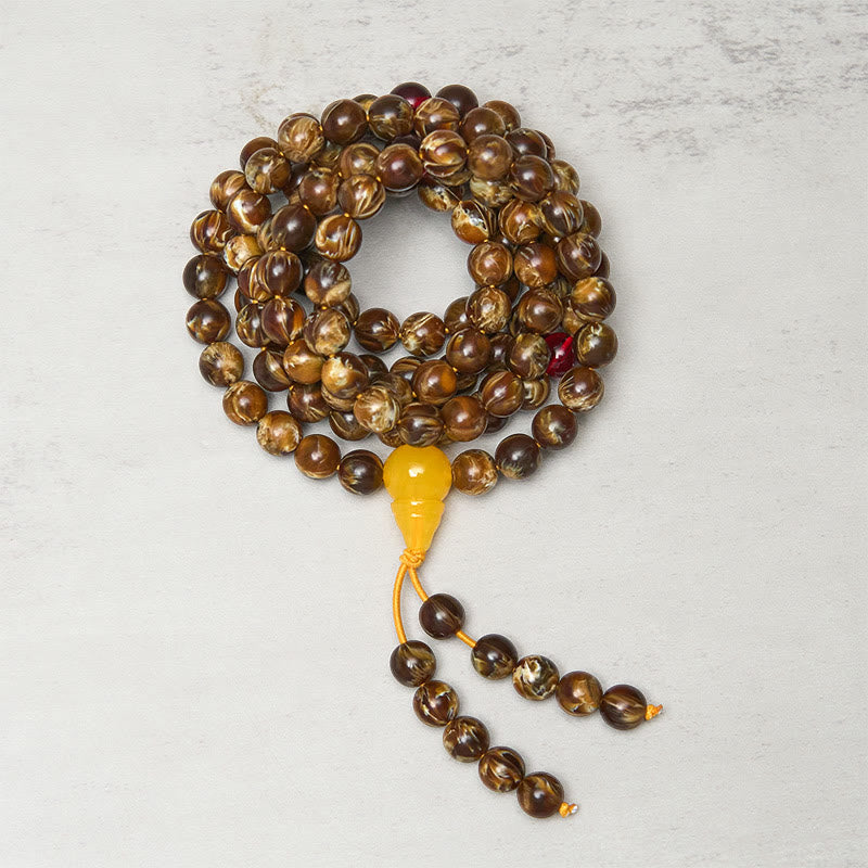 108 Beads Multicolored Amber Gourd Charm Mala