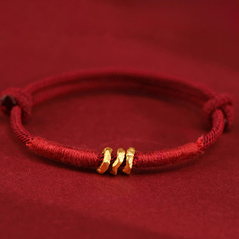 999 Gold Ring Design Handmade Luck Braided Red Rope Bracelet Anklet