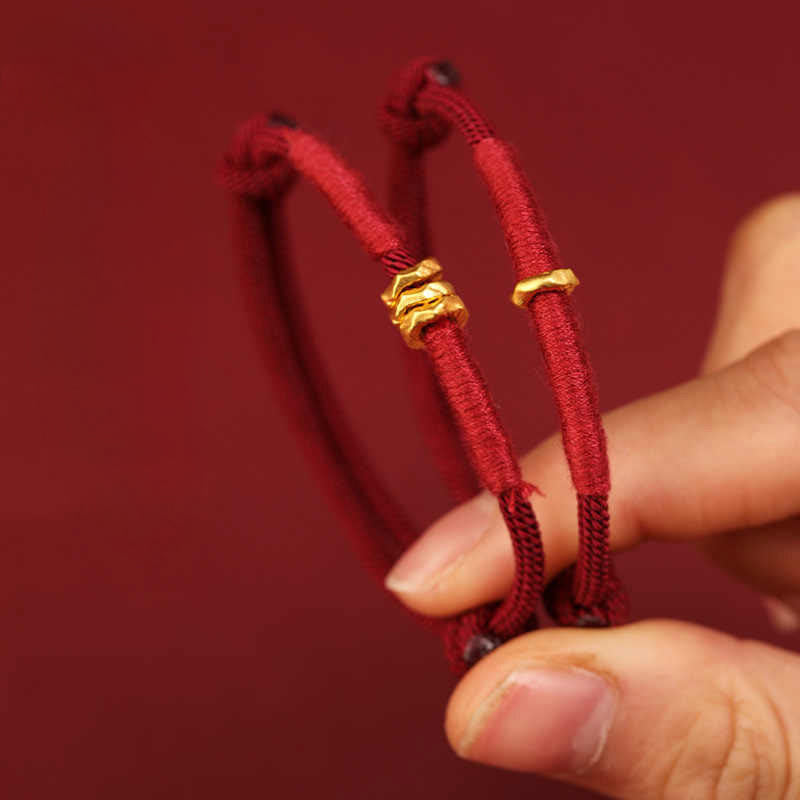 999 Gold Ring Design Handmade Luck Braided Red Rope Bracelet Anklet