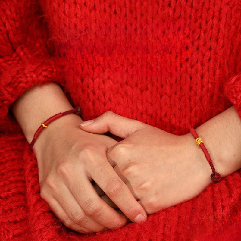 999 Gold Ring Design Handmade Luck Braided Red Rope Bracelet Anklet